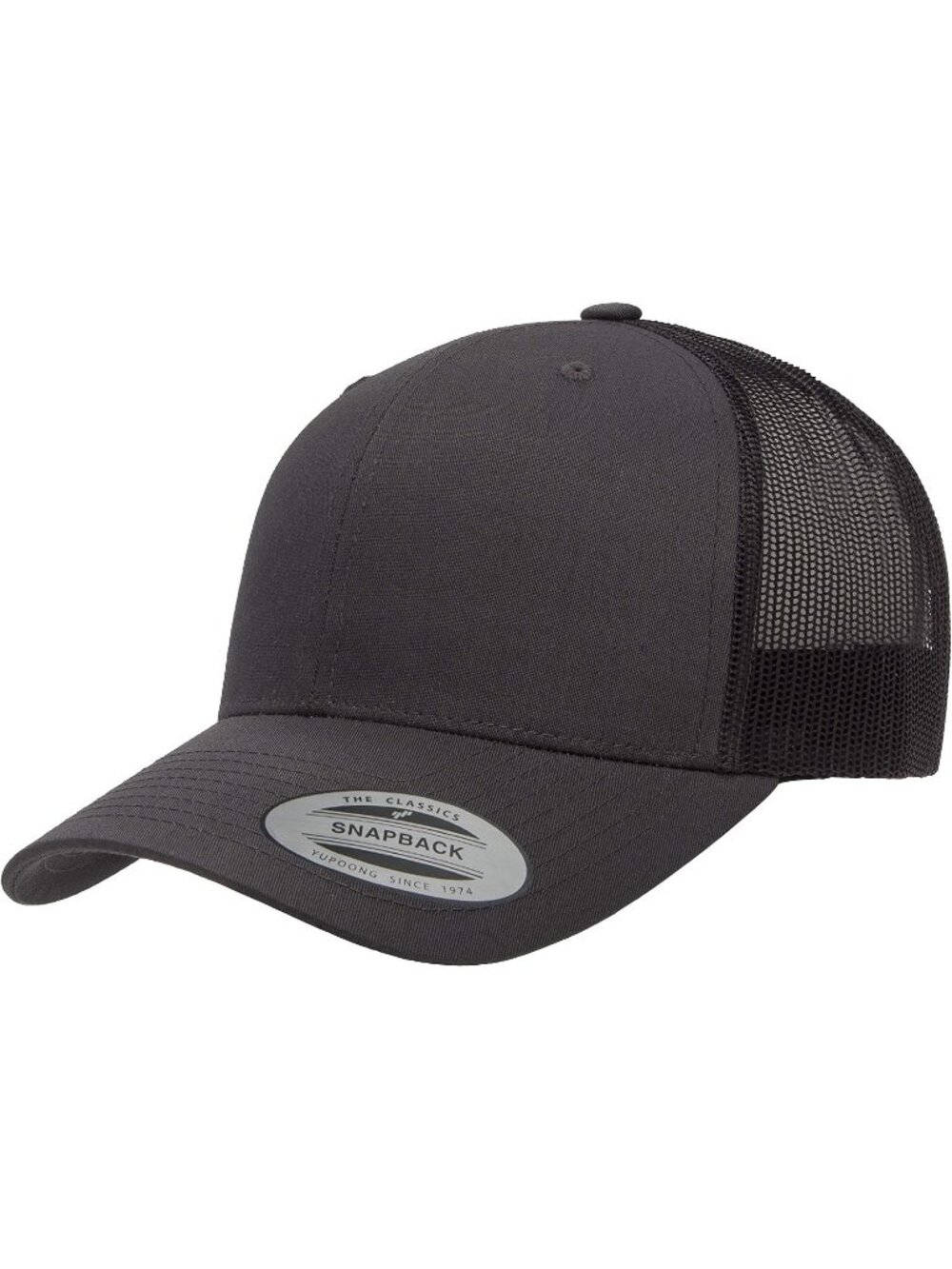 Men's Charcoal Cotton Classics Trucker Mesh Cap YP Snapback Loose Fit Hat Cap